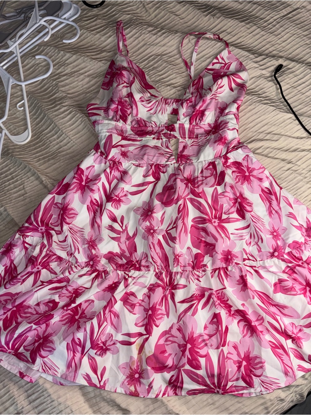 Pink Floral Sundress with Adjustable Straps